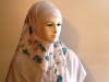 white Long 2 Piece Amira Hijab w/Button style 6